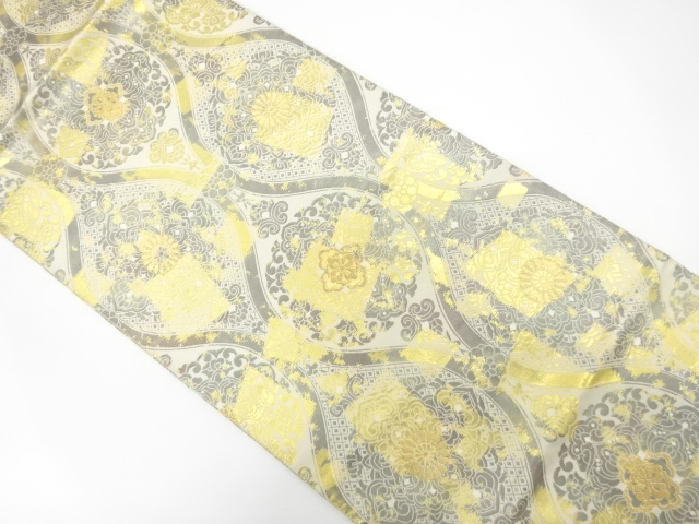 JAPANESE FUKURO OBI / WOVEN TATEWAKU PATTERN / BY HATTORI ORIMONO